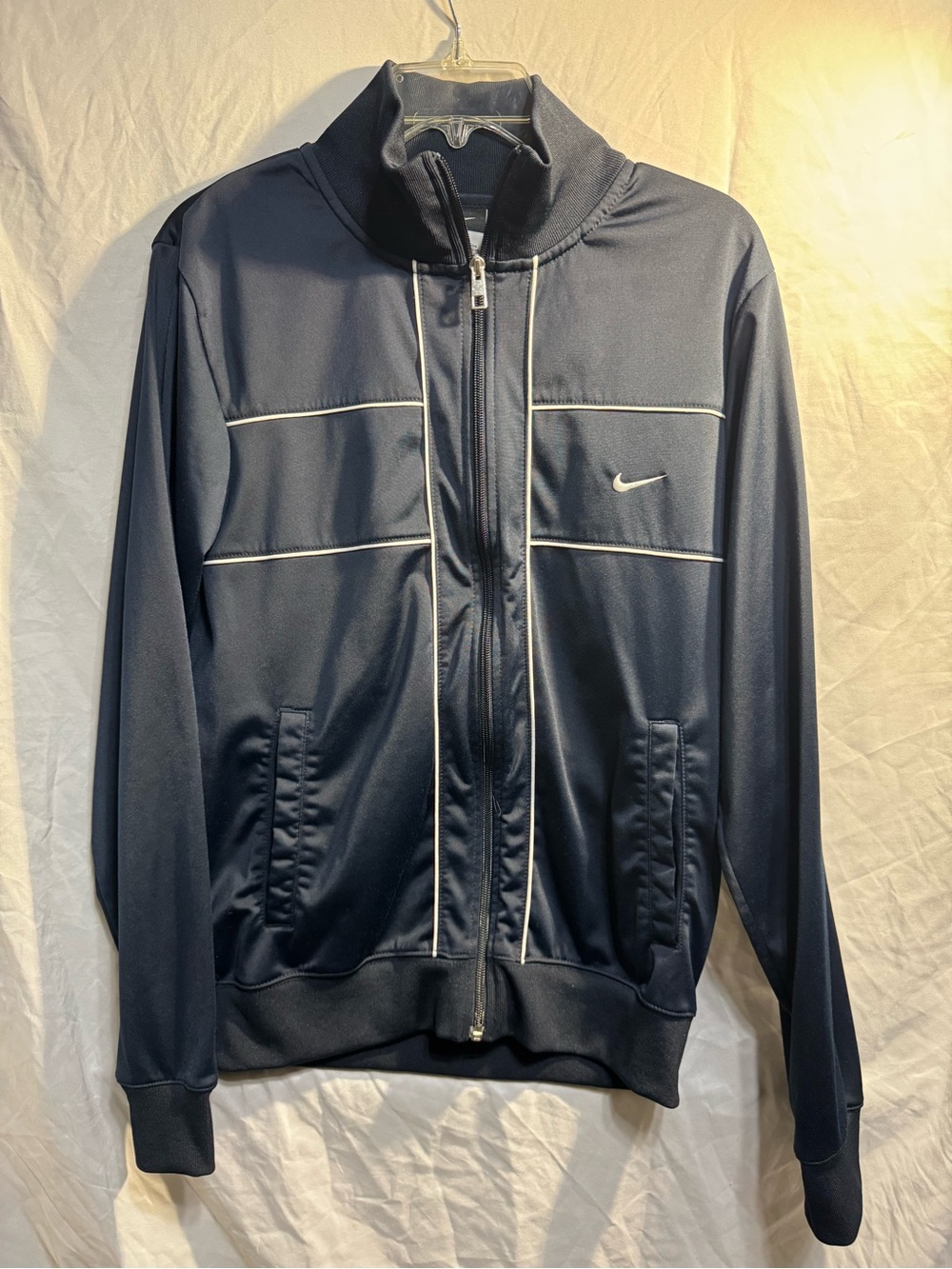 Nike Navy Performance Track Jacket with White Piping